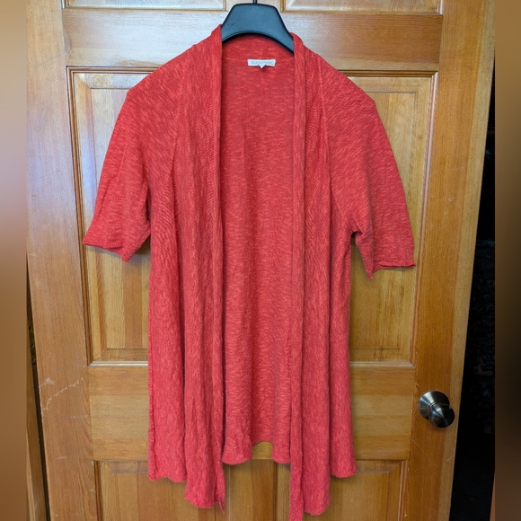 Eileen Fisher Linen Cotton Short Sleeve Cardigan Sweater Large - Picture 7 of 7